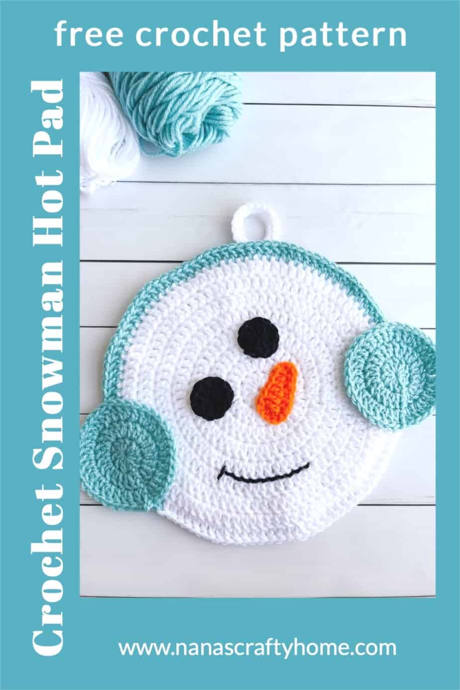 crochet snowman pattern for a hot pad free pattern - nana's crafty